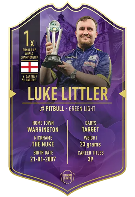 Ultimate Darts Card Luke Littler Runner Up WC 2024