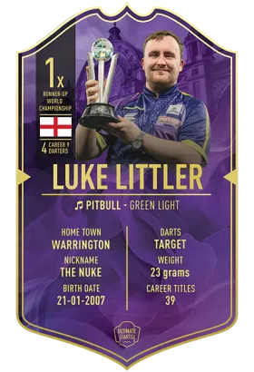 Karta Luke Littler Ultimate Card 37x25cm