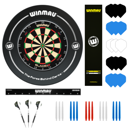 Zestaw do gry w darta - BLADE6 TRIPLE+OPONA WINMAU+LOTKI+AKCESORIA